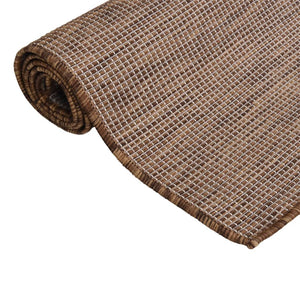 Brauner Outdoor-Teppich, Flachgewebe, 140x200 cm