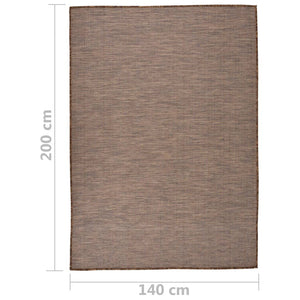 Brauner Outdoor-Teppich, Flachgewebe, 140x200 cm