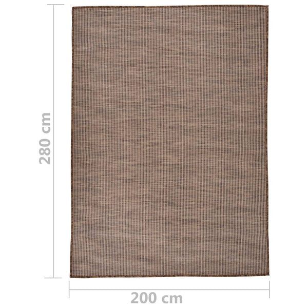 Braun Outdoor Teppich 200x280 cm