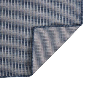 Blauer Outdoor-Teppich, Flachgewebe, 80x250 cm