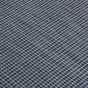Blauer Outdoor-Teppich, Flachgewebe, 80x250 cm