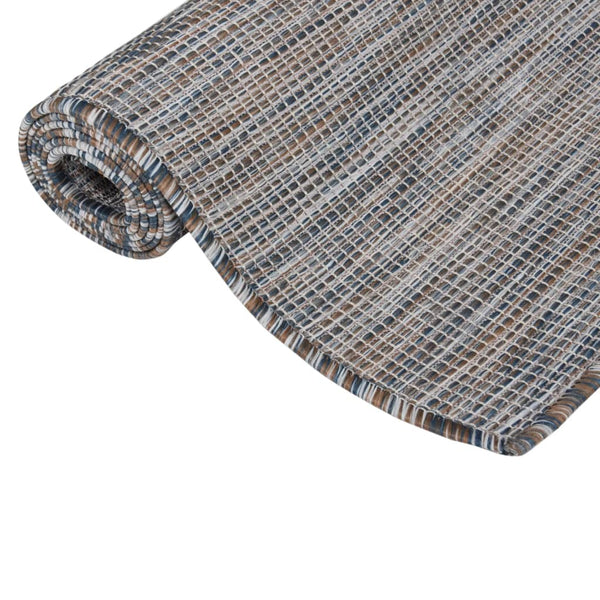 Outdoor-Teppich, Braun/Blau, 80x150 cm