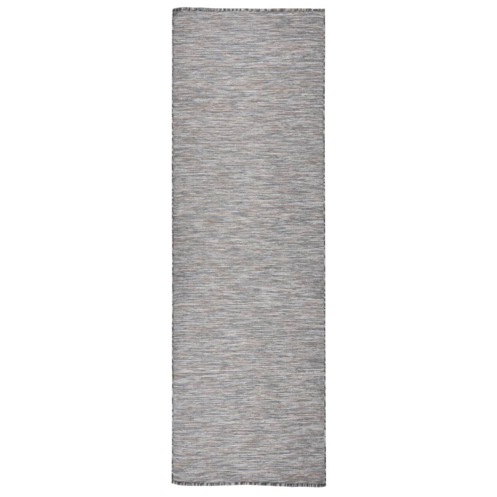 Braun-Blauer Outdoor-Teppich, 80x250 cm