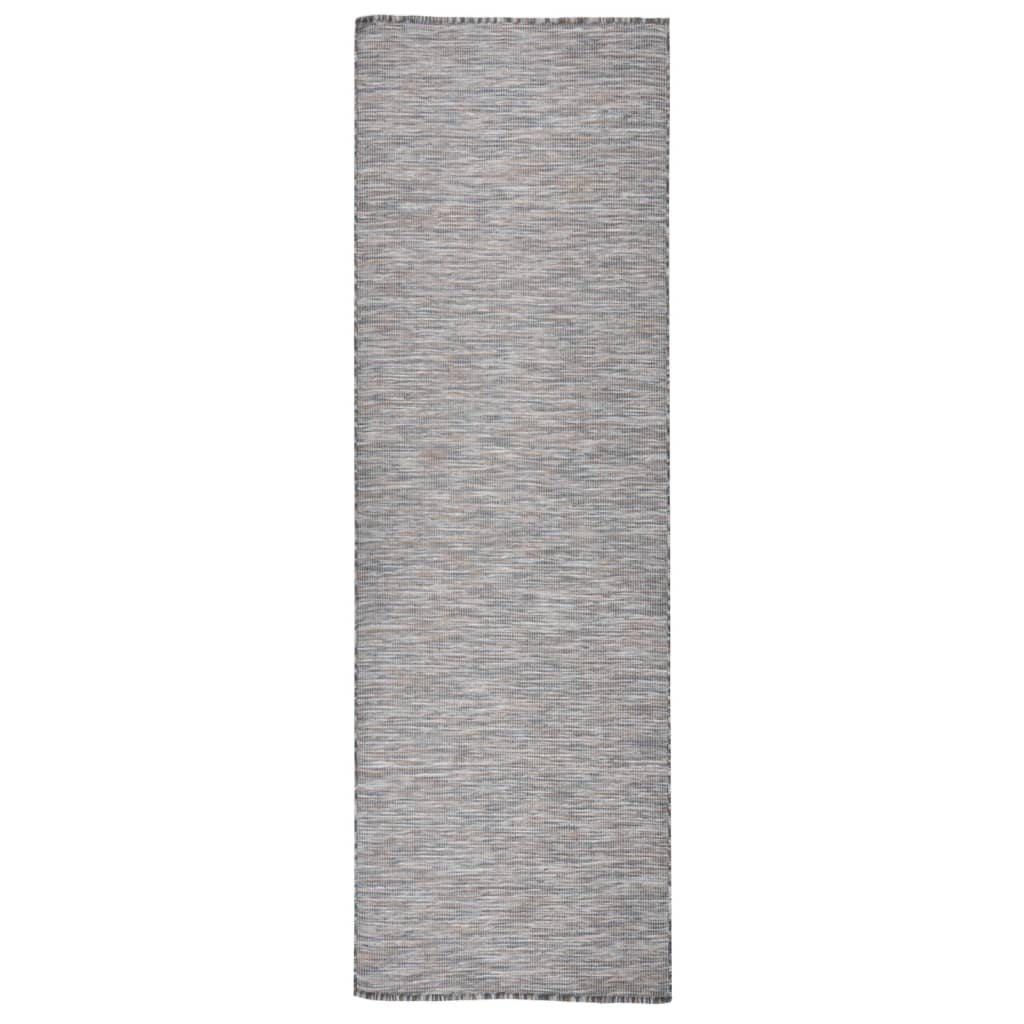 Braun-Blauer Outdoor-Teppich, 80x250 cm