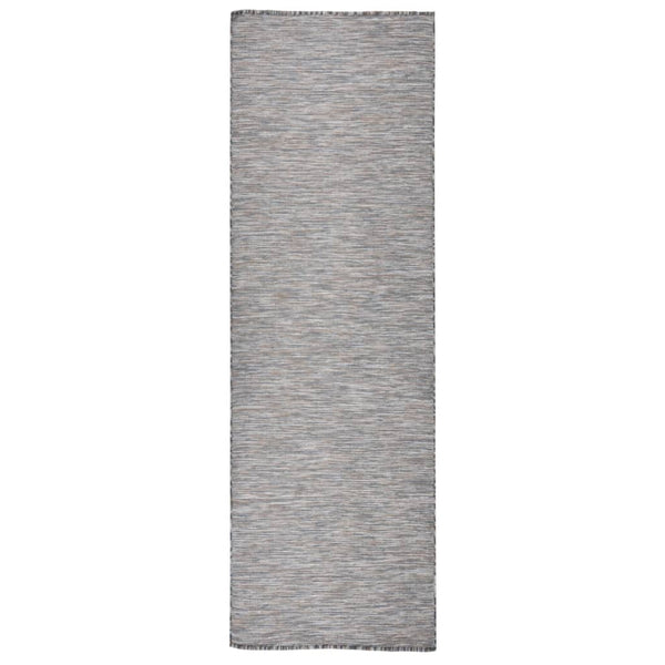 Braun-Blauer Outdoor-Teppich, 80x250 cm