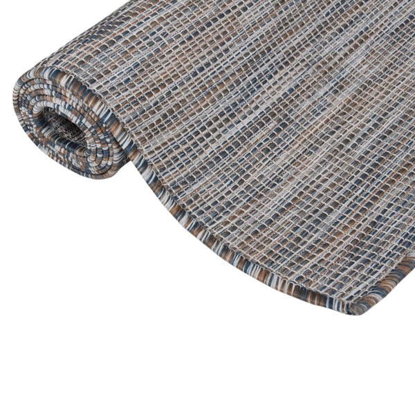 Braun-Blauer Outdoor-Teppich, 80x250 cm