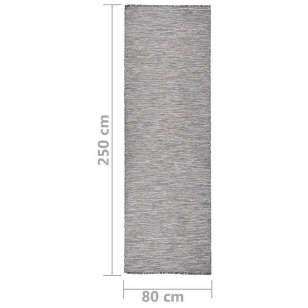 Braun-Blauer Outdoor-Teppich, 80x250 cm