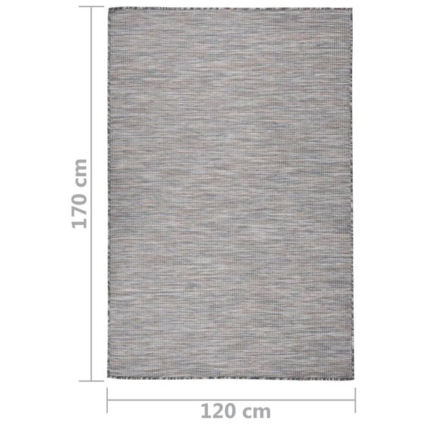 Outdoor Teppich Braun/Blau 120x170 cm