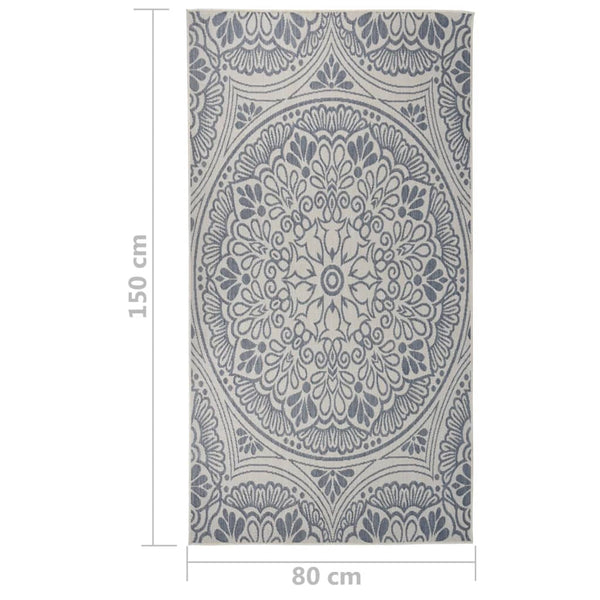 Blauer Outdoor-Teppich 80x150 cm
