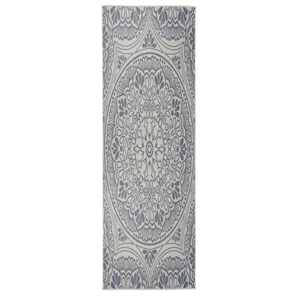 Blauer Outdoor Teppich 80x250 cm