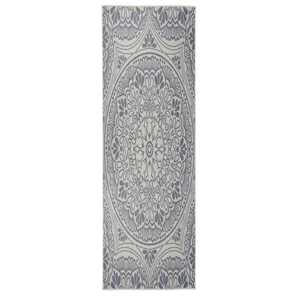 Blauer Outdoor Teppich 80x250 cm