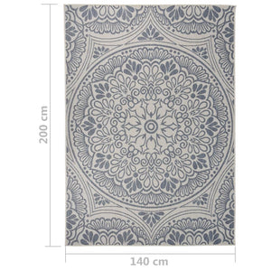 Blauer Outdoor Teppich 140x200 cm