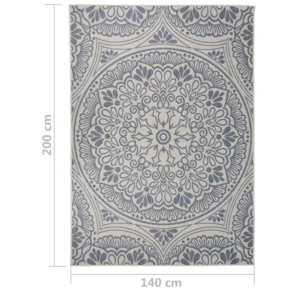 Blauer Outdoor Teppich 140x200 cm