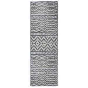 Blau Gestreifter Outdoor Teppich 80x250 cm