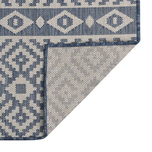 Blau Gestreifter Outdoor Teppich 80x250 cm