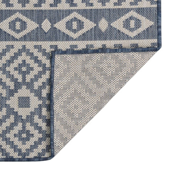 Blau Gestreifter Outdoor Teppich 80x250 cm