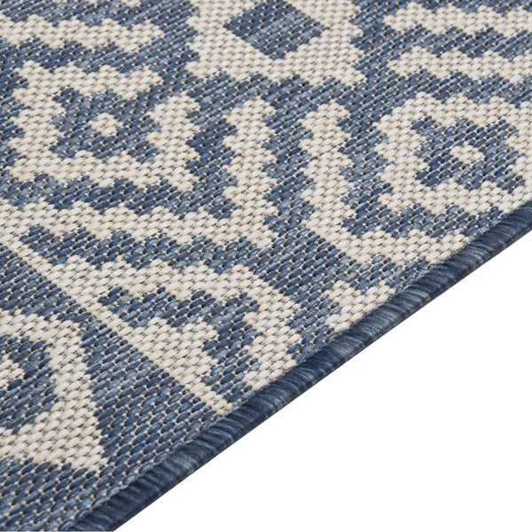 Blau Gestreifter Outdoor Teppich 80x250 cm