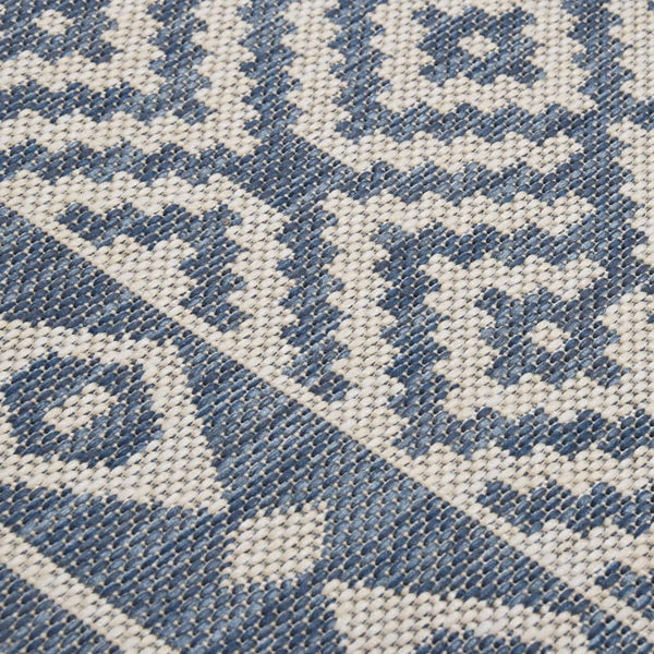 Blau Gestreifter Outdoor Teppich 80x250 cm