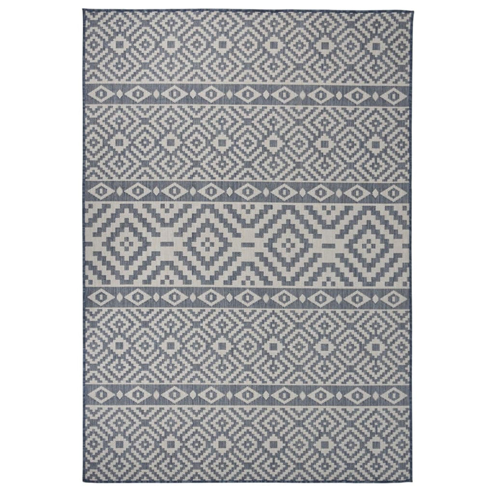 Blau Gestreifter Outdoor-Teppich 160x230 cm