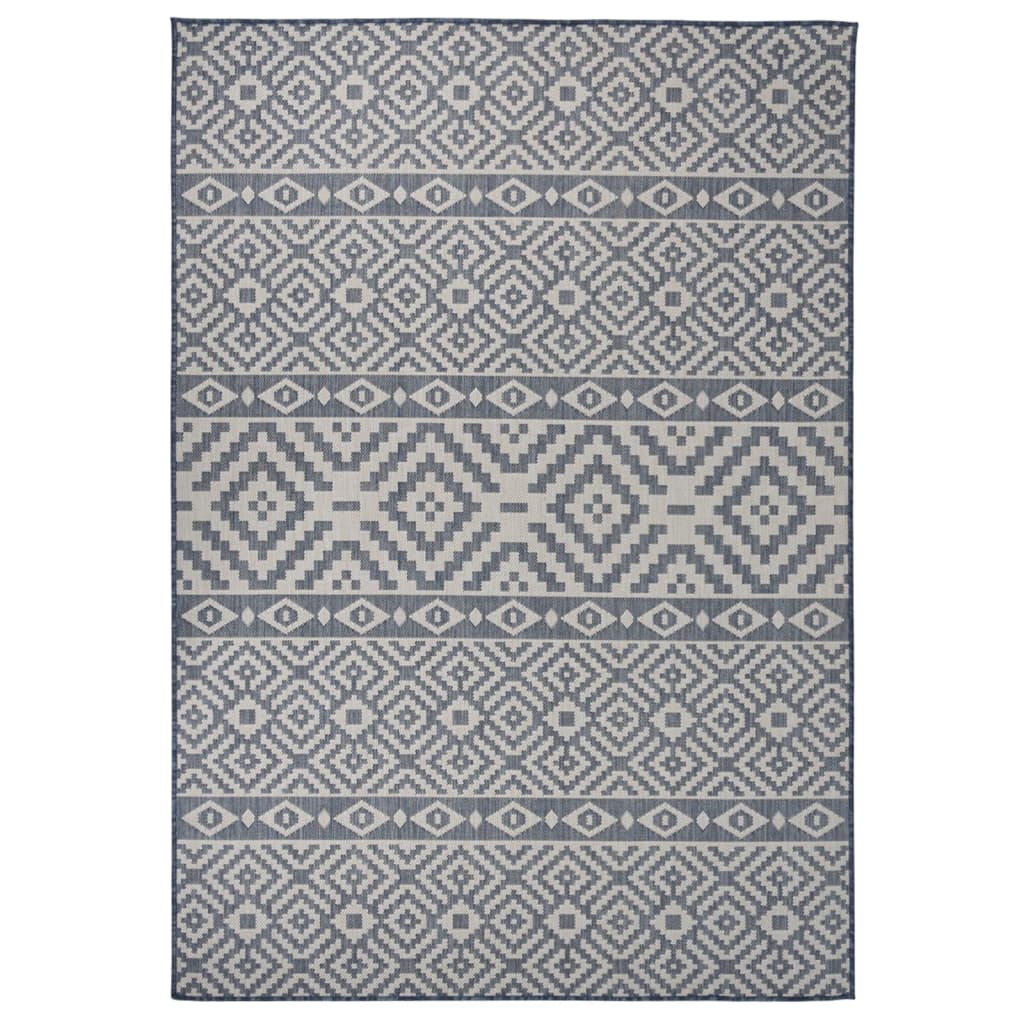 Blau Gestreifter Outdoor-Teppich 160x230 cm