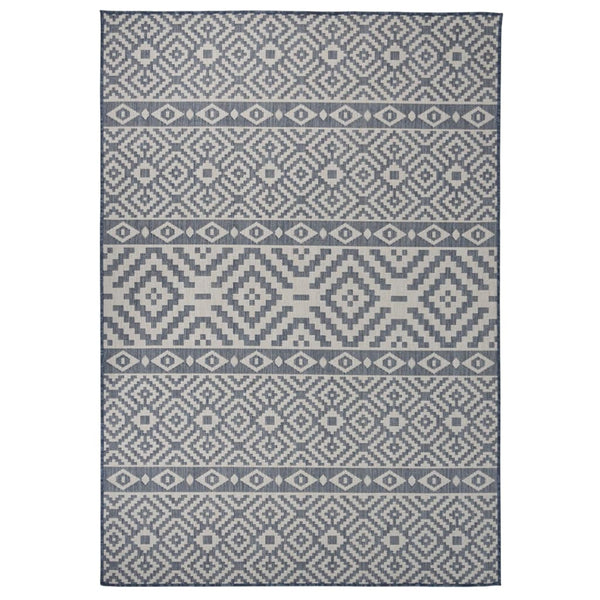 Blau Gestreifter Outdoor-Teppich 160x230 cm