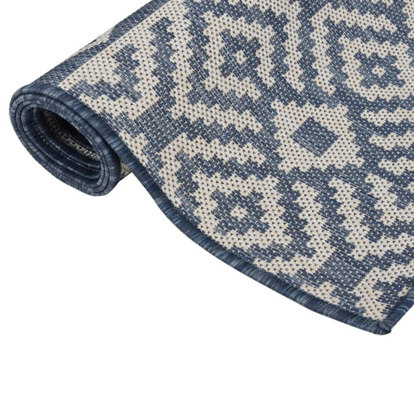 Blau Gestreifter Outdoor-Teppich 160x230 cm