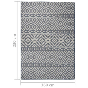 Blau Gestreifter Outdoor-Teppich 160x230 cm