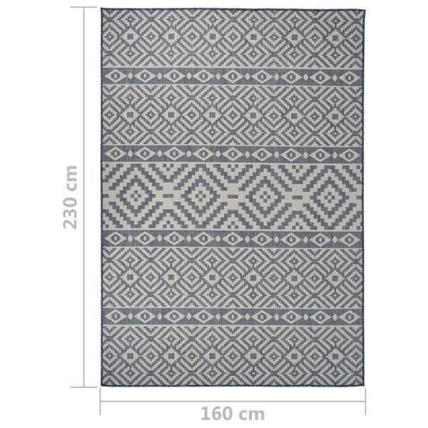 Blau Gestreifter Outdoor-Teppich 160x230 cm