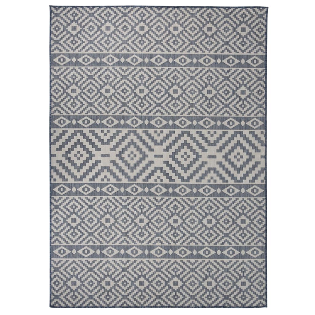 Blau Gestreifter Outdoor Teppich 200x280 cm