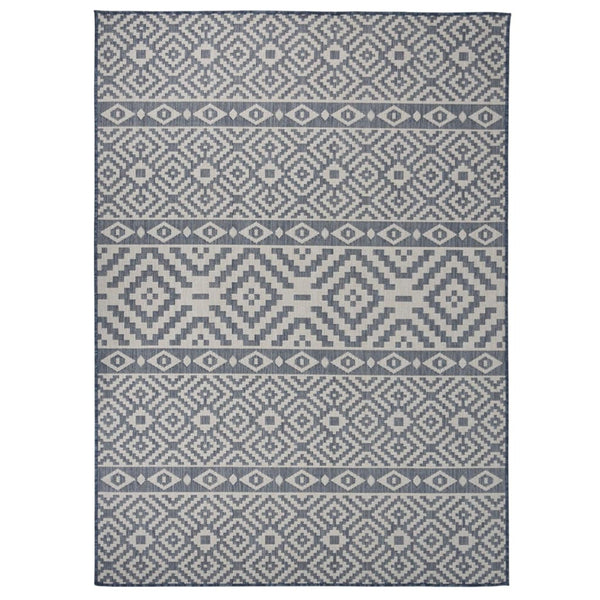 Blau Gestreifter Outdoor Teppich 200x280 cm