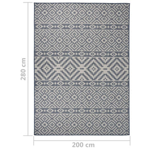 Blau Gestreifter Outdoor Teppich 200x280 cm