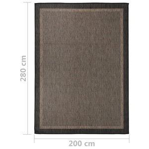 Dunkelbrauner Outdoor Teppich 200x280 cm