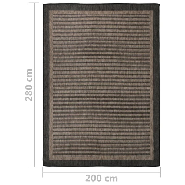 Dunkelbrauner Outdoor Teppich 200x280 cm