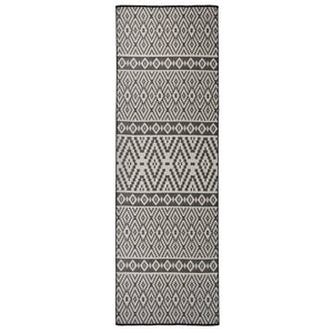 Schwarzer Outdoor-Teppich 80x250 cm
