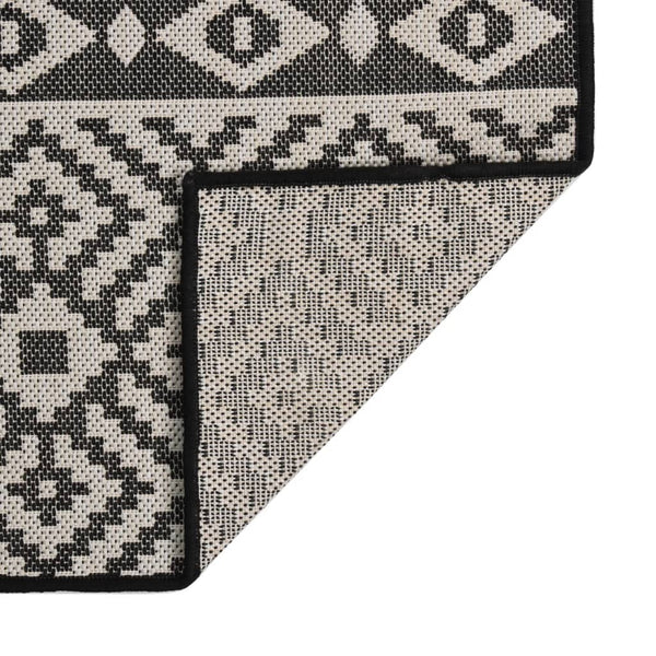 Schwarzer Outdoor-Teppich 80x250 cm