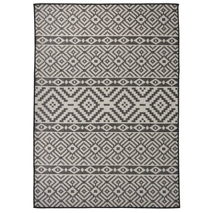 Schwarz Gestreifter Outdoor-Teppich 120x170 cm