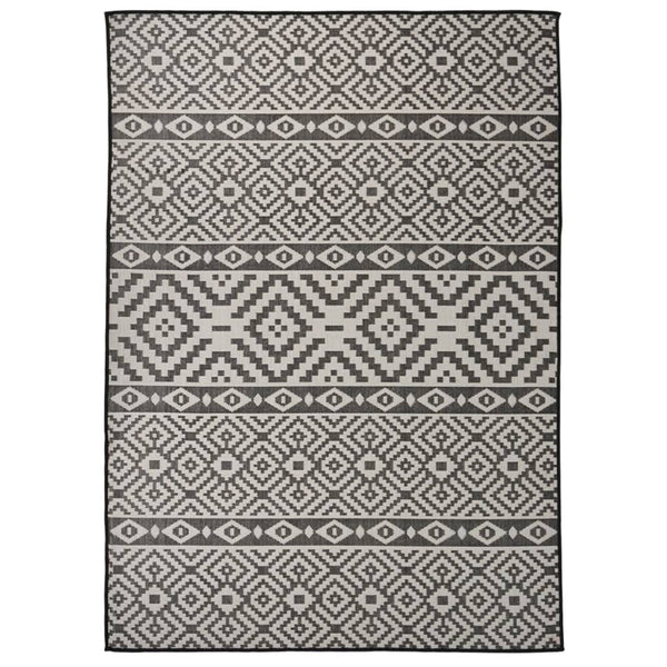 Schwarz Gestreifter Outdoor-Teppich 120x170 cm