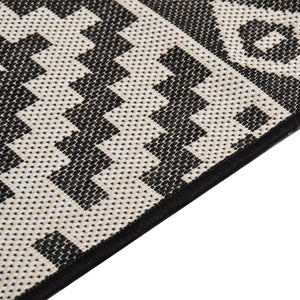 Schwarz Gestreifter Outdoor-Teppich 120x170 cm