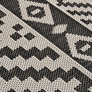 Schwarz Gestreifter Outdoor-Teppich 120x170 cm