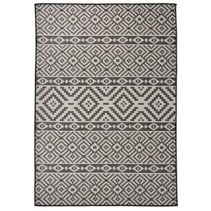 Schwarz Gestreifter Outdoor Teppich 140x200 cm