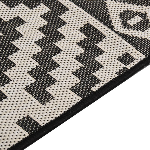 Schwarz Gestreifter Outdoor-Teppich 160x230 cm