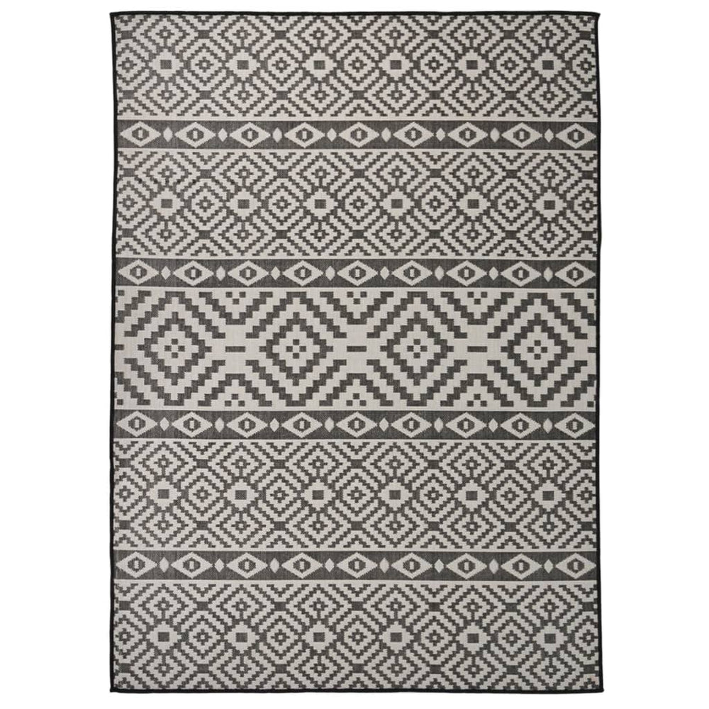 Outdoor Teppich Schwarz Gestreift 200x280 cm