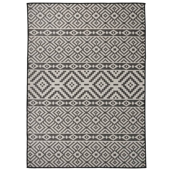 Outdoor Teppich Schwarz Gestreift 200x280 cm