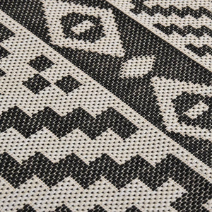 Outdoor Teppich Schwarz Gestreift 200x280 cm