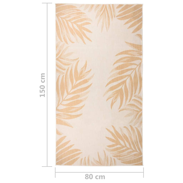 Outdoor-Teppich 80x150 cm Blattmuster