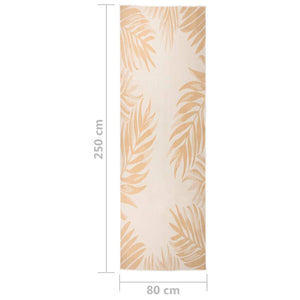 Outdoor Teppich Blattmuster 80x250 cm