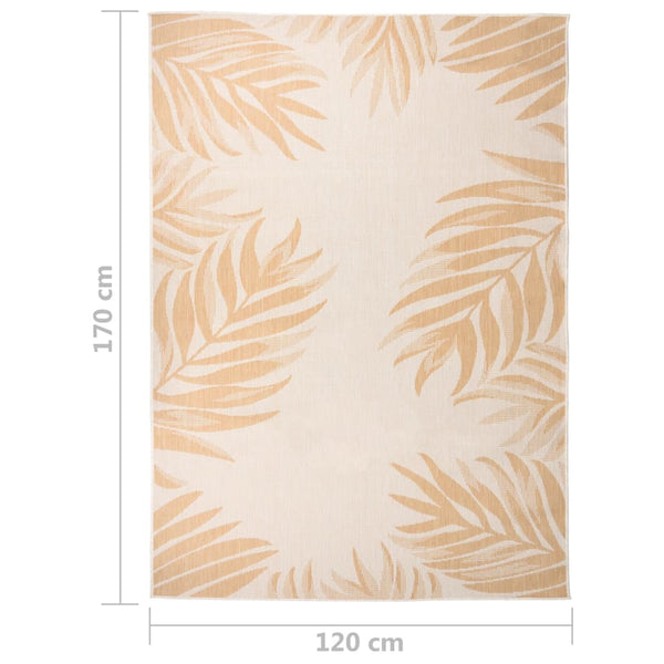 Outdoor Teppich Blattmuster 120x170 cm