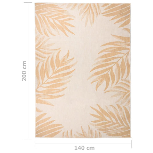Outdoor Teppich Blattmuster 140x200 cm