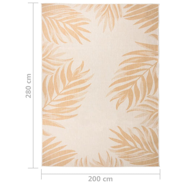 Outdoor Teppich 200x280 cm Blattmuster