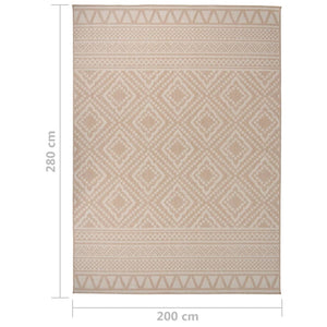 Braun Gestreifter Outdoor Teppich 200x280 cm